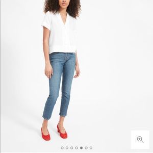 Everlane Linen Notch Shirt (white)